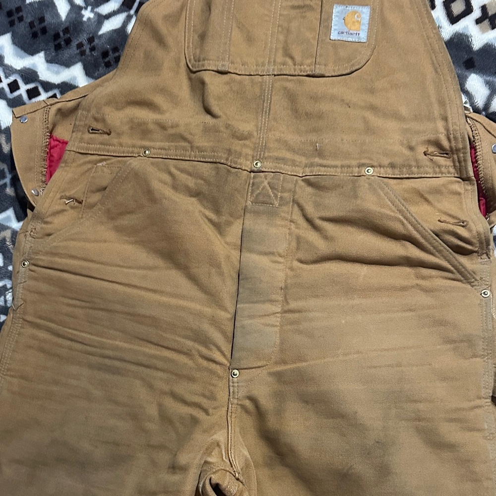 Carhartt Brown Men's Work Overalls - Picture 4 of 16
